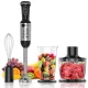 AFRA Japan Hand Blender Set, 1200W, 4 in 1, Stainless Steel, 2 Speed, Black & Silver, Chopper, Whisk, Mixing Cup, GMARK, ESMA, RoHS, And CB, With 2 Years Warranty