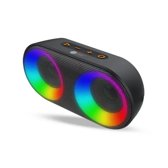 AFRA Bluetooth Speaker, 10 Watts, Black, Plastic Body, Ultra Bass, 3.8 Hour Playtime, LED RGB Lighting, AF-0010BSBK, IPX4 Water Resistance, 2 Years Warranty.