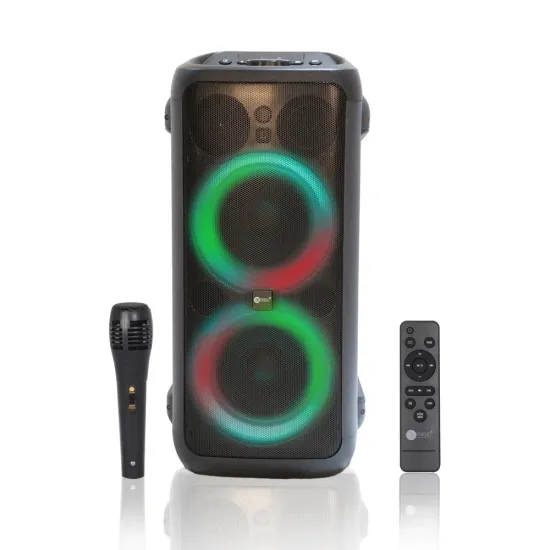 AFRA Party Speaker, 100 Watts, 12.76kg, Black, 4500Ma Battery, Side Handle And Wheels, With Remote Control, AF-100PSBK, ESMA Approved, 2 Years Warranty