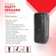 AFRA Party Speaker, 100 Watts, 12.76kg, Black, 4500Ma Battery, Side Handle And Wheels, With Remote Control, AF-100PSBK, ESMA Approved, 2 Years Warranty