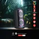 AFRA Party Speaker, 120 Watts, 24kg, Black, 7000Ma Battery, Karaoke Mic, LED Speaker Lighting, AF-120SPBK, ESMA Approved, 2 Years Warranty