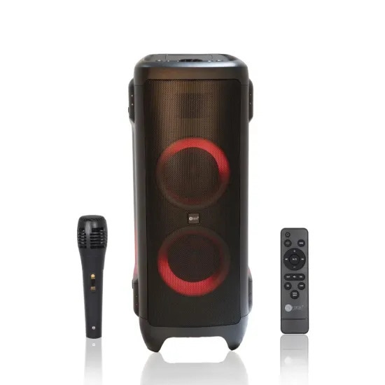 AFRA Party Speaker, 300 Watts, 24kg, Black, 15A Battery, Integrated FM Radio, Karaoke Mic, AF-300PSBK, ESMA Approved, 2 Years Warranty