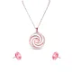 AFRA RADIAL ROSEGOLD STAINLESS STEEL SET -NECKLACE+EARRINGS