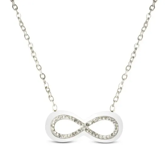 AFRA INFINITE SILVER STAINLESS STEEL NECKALCE