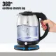 AFRA Electric Glass Kettle, 1500W, 1.8L, Strong Glass Body, 360° cordless electric jug, Overheat protection with Automatic cut-off, LED Indicator, CB Certified, AF-1820KTGL, with 2 years warranty,