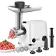 AFRA Meat Grinder, 1200w, 3 Cutting Discs, Aluminum Construction, Stainless Steel Cross Knife, food storage pusher, kibbeh & sausage attachment, AF-1200MGWT, 2 Year Warranty…