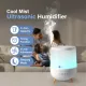 AFRA Cool Mist Ultrasonic Humidifier, 2 Liter, Top Fill, Touch Control, LED Lighting, Timer, Automatic Shut-Off, User-Friendly Design, 2 Year Warranty.