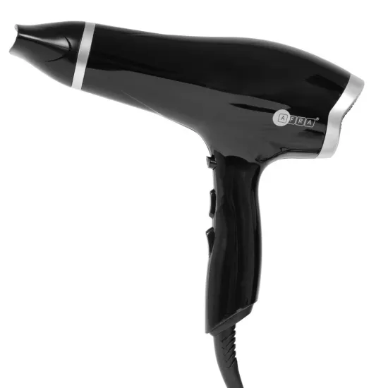 AFRA Hair Dryer, DC Motor, 2 Speeds, 3 Heat Settings, Cool Shot Function, Concentrator, Removable Filter, Ionic Function, AF-2300HDBK, 2-year warranty