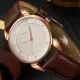 AFRA Conrad Gentleman’s Watch, Japanese Design, Rose Gold Metal Alloy Case, Leather Strap, Water Resistant 30m