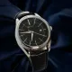 AFRA ELEMENTAL GENTS WATCH SILVER CASE BLACK DIAL BLACK LEATHER