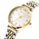 AFRA Luna Ladies' Watch, Gold and Silver Metal Alloy Case, White Mop Dial, Silver and Gold Bracelet Strap with Latch, Water Resistant 30m`