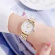 AFRA Luna Ladies' Watch, Gold and Silver Metal Alloy Case, White Mop Dial, Silver and Gold Bracelet Strap with Latch, Water Resistant 30m`