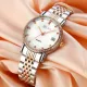 AFRA Calla Lady’s Watch, Rose Gold and Silver Metal Alloy Case, White Mop Dial, Rose Gold and Silver Bracelet Strap with Latch, Water Resistant 30m