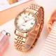 AFRA Calla Lady’s Watch, Rose Gold Metal Alloy Case, White Mop Dial, Rose Gold Bracelet Strap with Latch, Water Resistant 30m