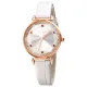 AFRA Gemma Lady’s Watch, Rose Gold Metal Case, White Dial, White Leather Strap, Water Resistant 30m