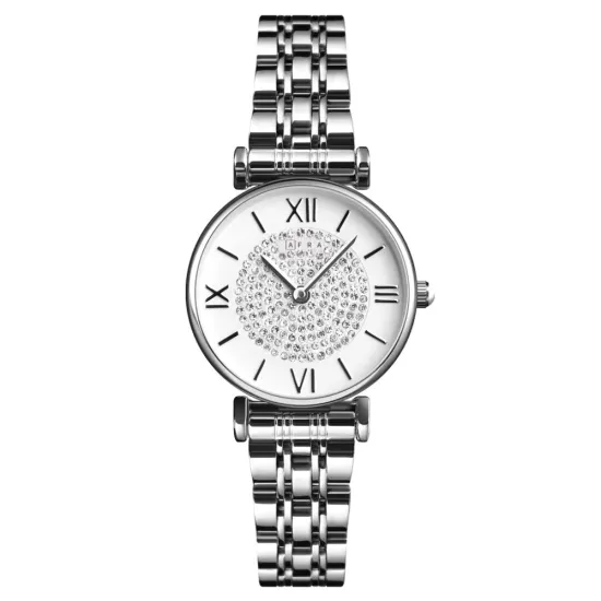 AFRA Esme Lady’s Watch, Silver Metal Alloy Case, White Dial, Silver Bracelet Strap, Water Resistant 30m