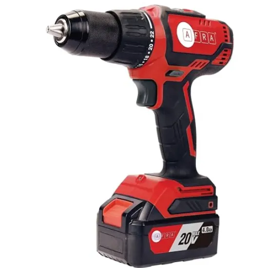 AFRA Cordless Brushless Driver/Hammer Drill, 20V MAX 13MM, 550-2000r/Min No-Load Speed, 60N.M Torque, 22+2 Torque Settings, Mechanical 2-Speed Gear, AFT-13-20CDRD, 1-Year Warranty