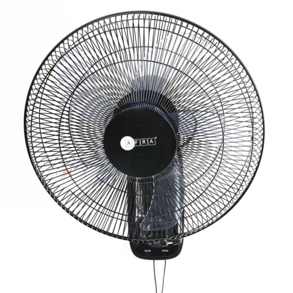 AFRA Wall Mount Fan, 16 Inch, 60w, 5.5m3/min Flow Rate, 90? Oscillation, RPM 1250 with 3 Speed Setting, Black, AF-1612WFBK, 2 Year Warranty - Image 2