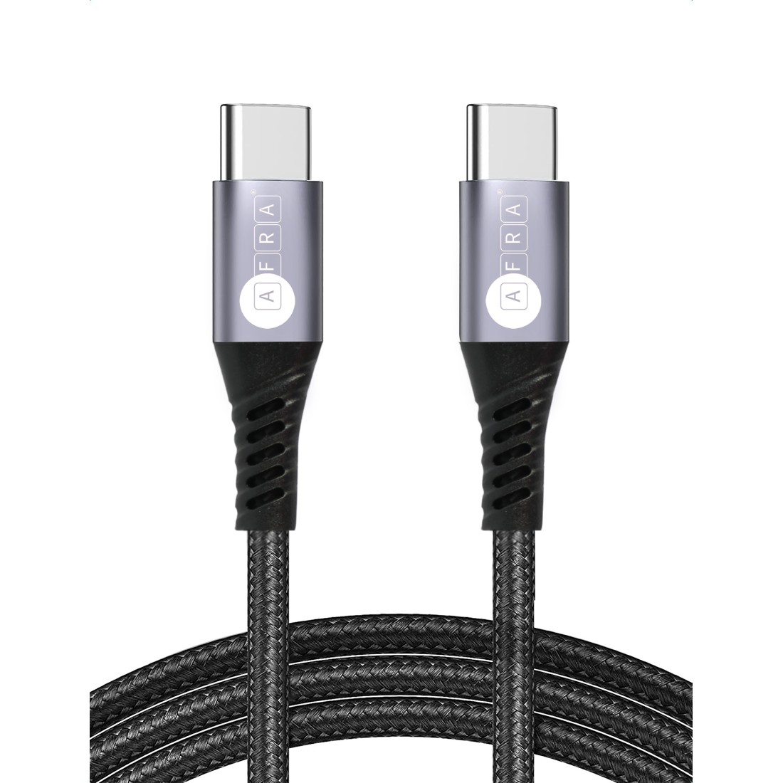 AFRA USB Charging Cable, 3A, 60W, Nylon-Braided Jacket, With Data Transmission, Type C, 1 meter length, Durable, Tangle Free