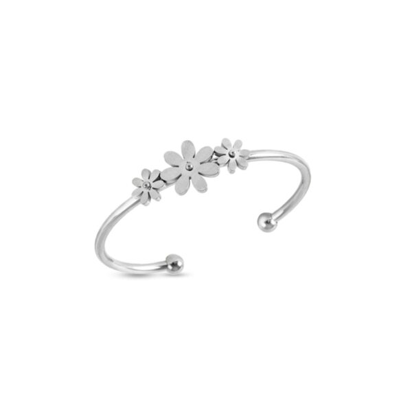 AFRA JEW DAISY SILVER STAINLESS STEEL BRACELET - Image 3