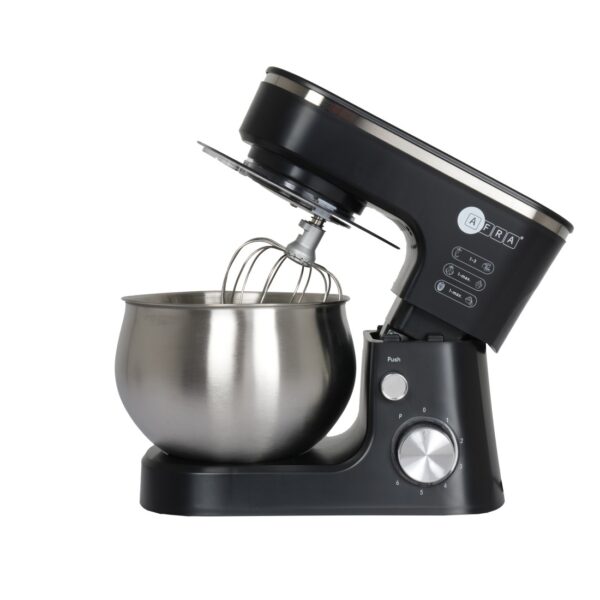 AFRA Stand Mixer, 1200W, 5L Stainless Steel Bowl, 6 Speed, 7635 Copper Motor, Metal Gear Design, Anti-Leaking, Low Noise, Non-Slip Rubber Feet AF-1200SMBK, 2 Year Warranty. - Image 4