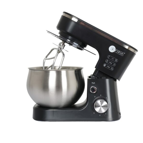 AFRA Stand Mixer, 1200W, 5L Stainless Steel Bowl, 6 Speed, 7635 Copper Motor, Metal Gear Design, Anti-Leaking, Low Noise, Non-Slip Rubber Feet AF-1200SMBK, 2 Year Warranty. - Image 3