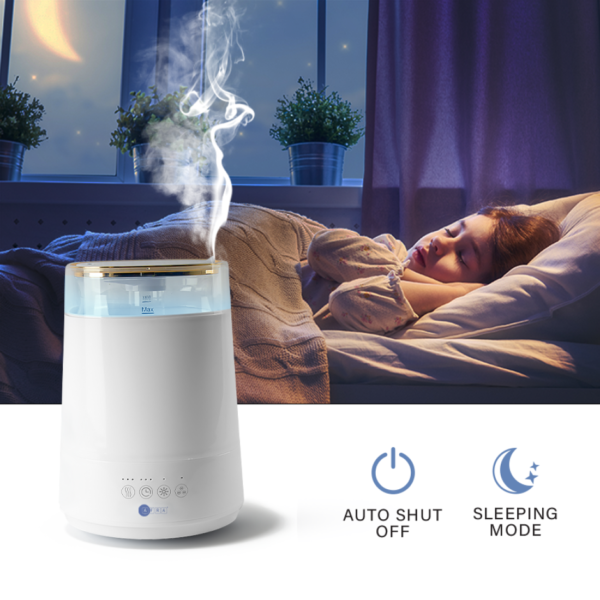 AFRA ultra sonic large humidifier 4 liter, Ultrasonic Technology, 2, 4 & 8 Hours Timer, Ambient Light, Sleeping Mode, 4 Liters Capacity, AF-801UH, 1 Year warranty - Image 3