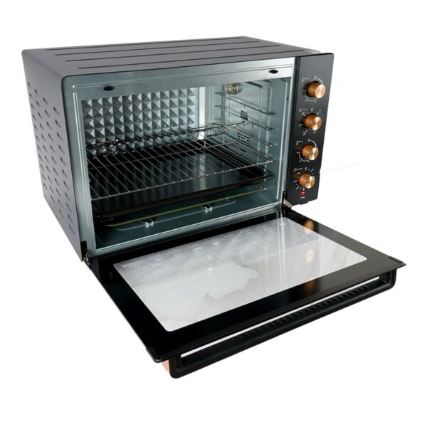 AFRA Electric Oven Toaster, 100L, 2800w Convection Rotisserie & Oven Lamp, 4 Knobs Tray, Rack, Handle, 7-Functions control, Adjustable Thermostat 70 to 250C, AF-1028OTBK, 2-Year Warranty - Image 4