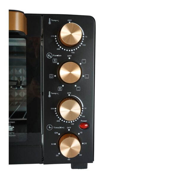 AFRA 30L Electric Oven Toaster – 1500W, Rotisserie, 7 Functions, Adjustable Thermostat – AF-3015OTBK - Image 6