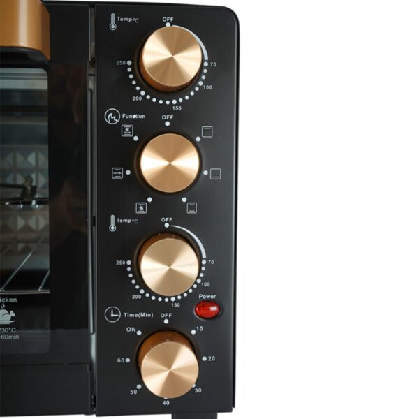 AFRA Electric Oven Toaster, 45L, 1700w Convection Rotisserie & Oven Lamp, 4 Knobs Tray, Rack, Handle, 7-Functions control, Adjustable Thermostat 70 to 250C, AF-4517OTBK, 2-Year Warranty - Image 5