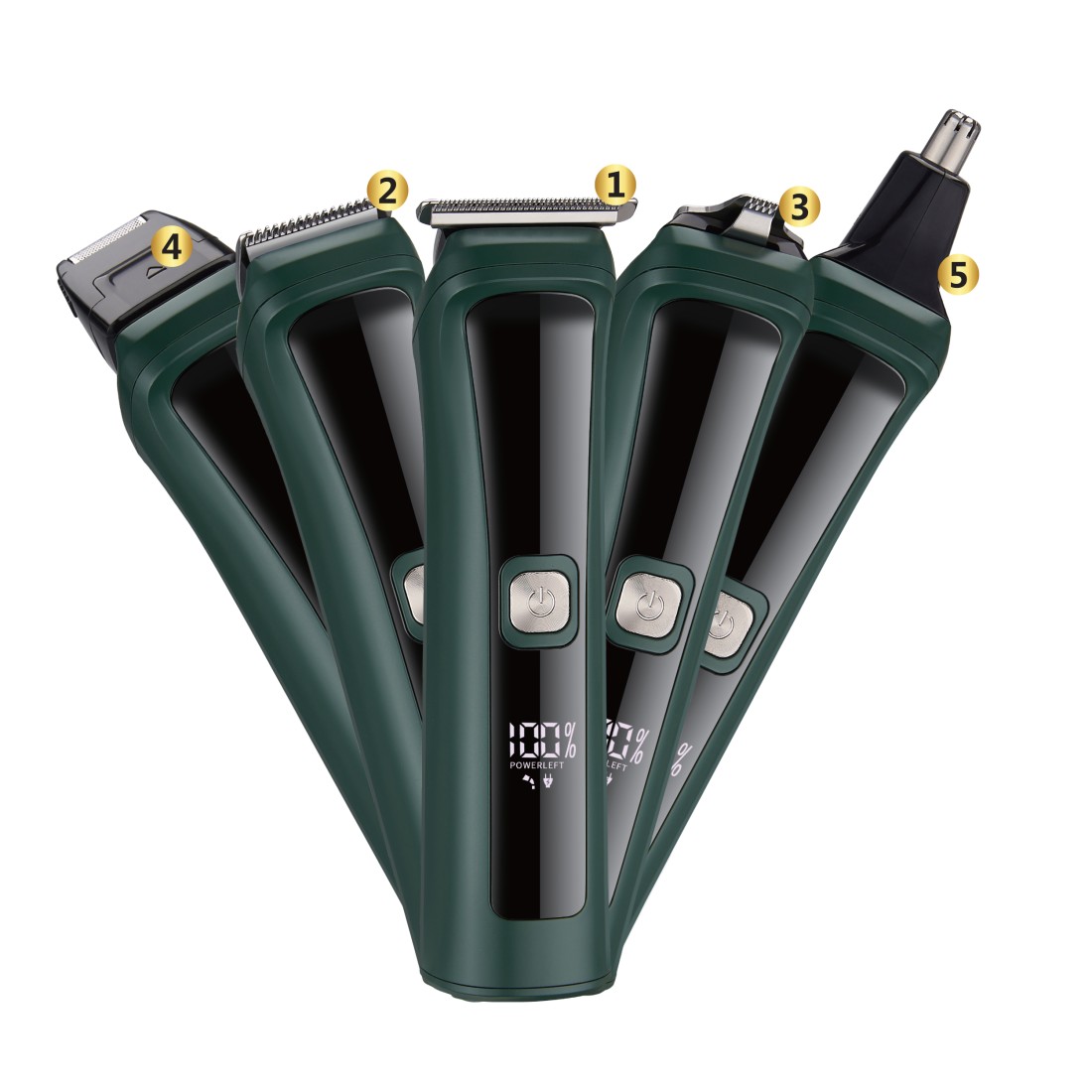 AFRA Rechargeable Hair Trimmer Grooming kit - 3w, 600mAh Li-ion battery, Charging time: 2h, IPX5 water resistance, Stainless Steel blade, AF-0005HTGR, 1 Years Warranty.