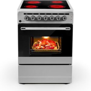 AFRA Free Standing Electric Cooking Range 60x60 – Vitro Ceramic, 64L Oven, AF-60VTSS