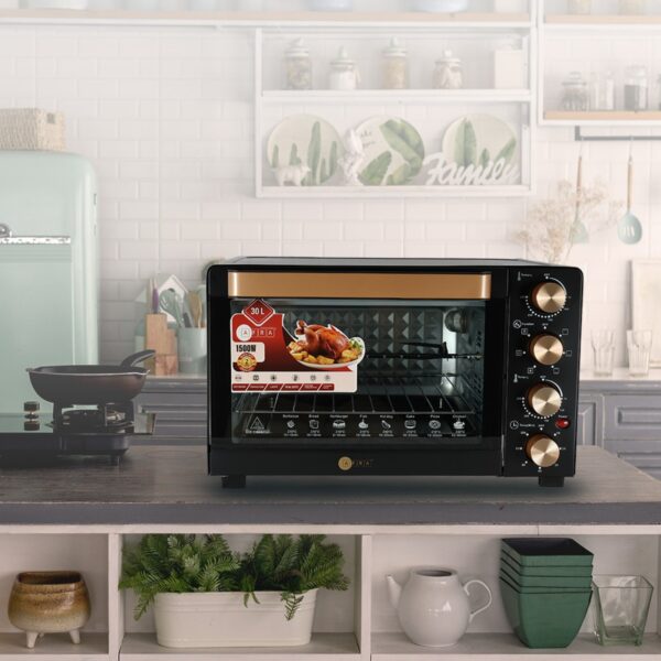 AFRA 30L Electric Oven Toaster – 1500W, Rotisserie, 7 Functions, Adjustable Thermostat – AF-3015OTBK - Image 7
