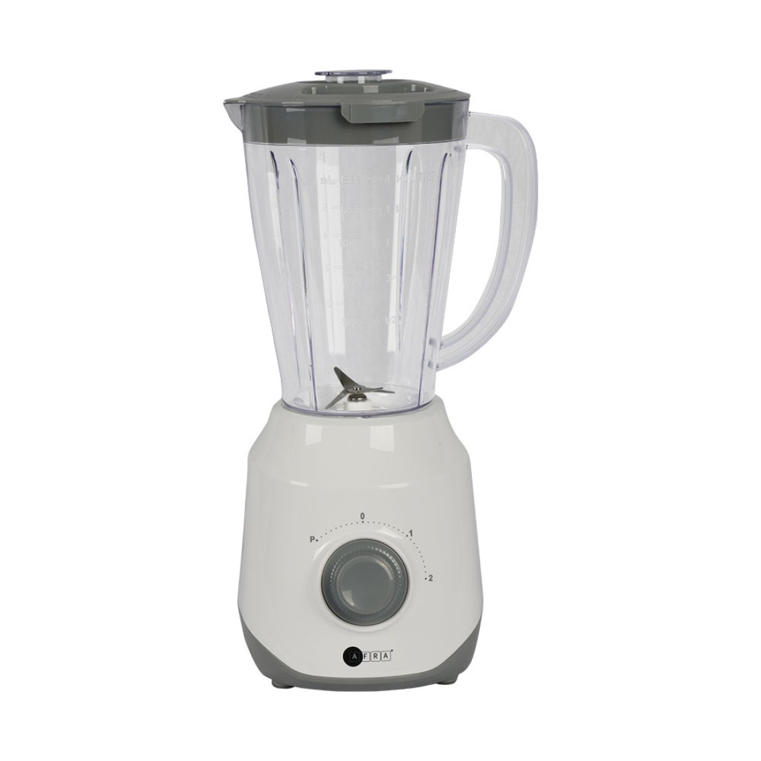 AFRA Blender 1.5l, 400W, Plastic Jar 2-Speed Control Stainless Steel Blades, White, G-MARK, ESMA, ROHS, And CB Certified, AF-1550BLWT, 2-Year Warranty.