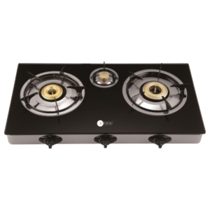AFRA 3-Burner Gas Stove, Tempered Glass Top, Heat & Shock Resistant – AF-0003GSBK