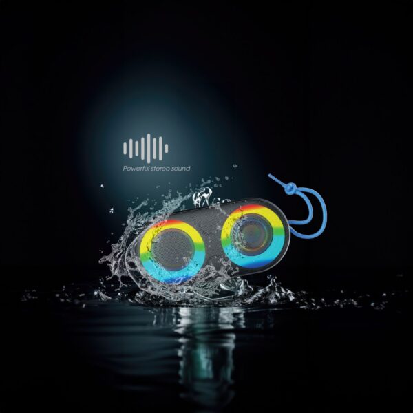 AFRA Bluetooth Speaker | 10W Ultra Bass | LED RGB Lighting | IPX4 Water Resistant | AF-0010BSBK - Image 3