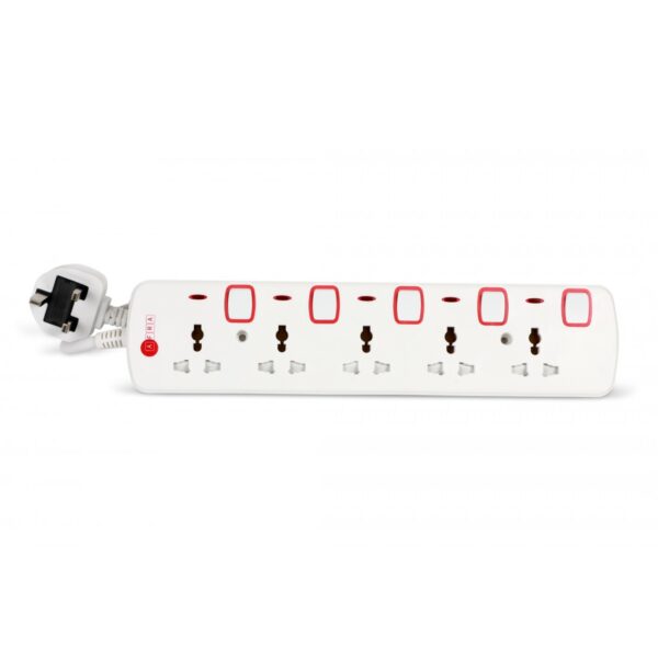 AFRA Extension Cord AF-005EXRD – 3M Cable, 5-Way Universal Sockets, 250V, Shockproof, Easy Setup - Image 4