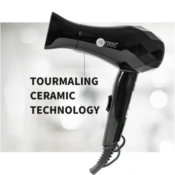 AFRA Hair Dryer 1000W – 2 Speeds, Heat Settings, Stylish Black, Concentrator – AF-1000HDBK - Image 4