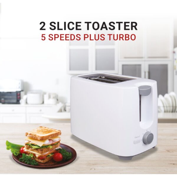 AFRA Electric Breakfast Toaster, 700W, 2 Slots, Removable Crumb Tray, Plastic Body, White Finish, G-Mark, ESMA, RoHS, CB certified, AF-100240TOWH, 2 years warranty - Image 5