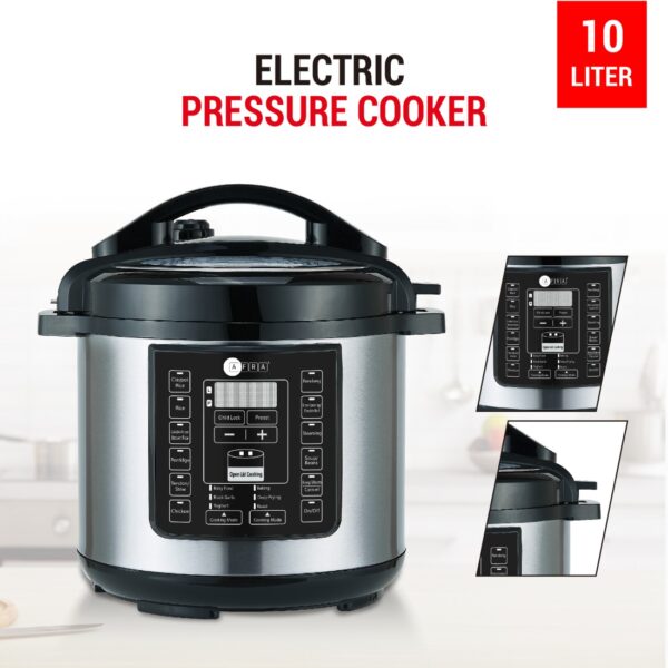AFRA Electric Pressure Cooker, 12 in 1, Multifunction, 10L Capacity, 1300W, Silver, Stainless Steel, GMARK, ESMA, RoHS, And CB Certified, AF-1035PCSS, With 2 Years Warranty - Image 7