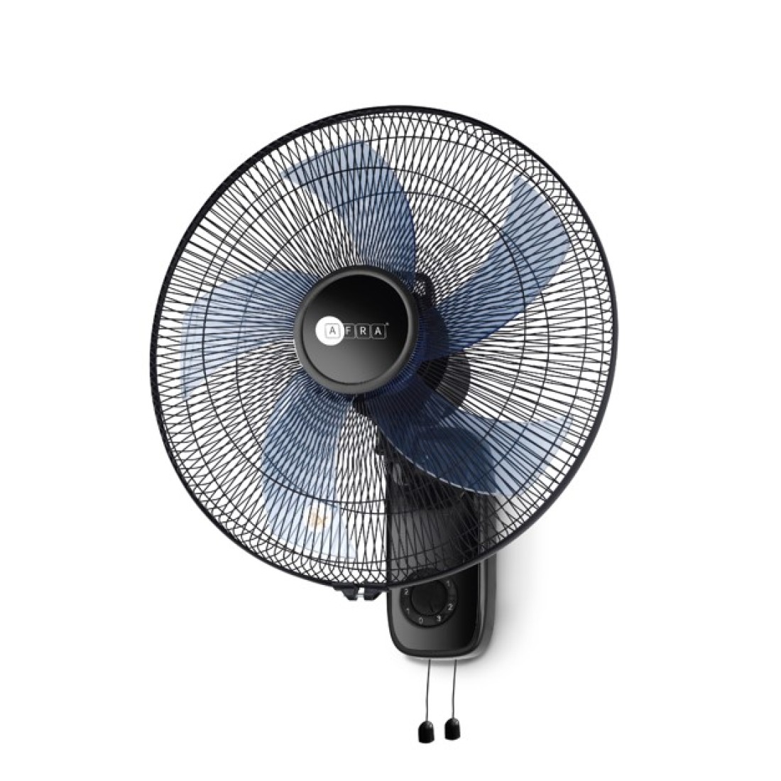 AFRA Wall Mount Fan, 16 Inch, 60w, 5.5m3/min Flow Rate, 90? Oscillation, RPM 1250 with 3 Speed Setting, Black, AF-1612WFBK, 2 Year Warranty