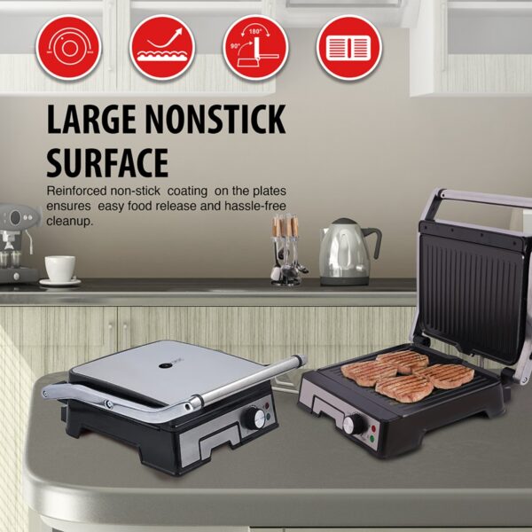 AFRA 4 Slice Non-Stick Contact Health Grill, 2000 Watts, Adjustable Temperature, AF-1840CGSS, 2 Year Warranty - Image 3