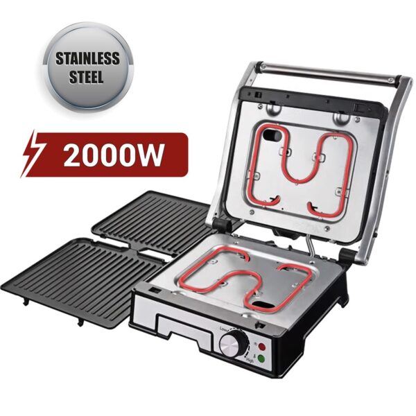 AFRA 4 Slice Non-Stick Contact Health Grill, 2000 Watts, Adjustable Temperature, AF-1840CGSS, 2 Year Warranty - Image 6