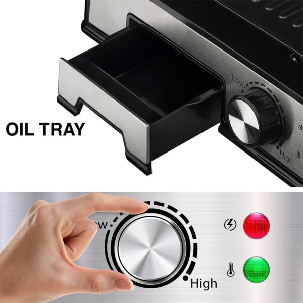 AFRA 4 Slice Non-Stick Contact Health Grill, 2000 Watts, Adjustable Temperature, AF-1840CGSS, 2 Year Warranty - Image 5