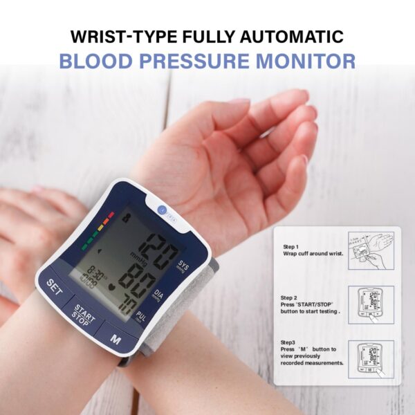 AFRA Digital Blood Pressure Monitor, AF-202BPMW, White, Wrist Type, Large, 2 Year Warranty - Image 4