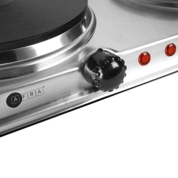 AFRA, Double Electric Hotplate, 2500W, Thermostatic Control, Stainless Steel, Overheat Protection, G-MARK, ESMA, ROHS, and CB Certified, AF-2500HPSS, 2 years Warranty - Image 3