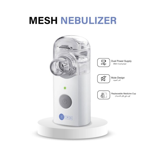 AFRA Mesh Nebulizer, AF-401MN, White, AA Battery, With Accessories, 2 Year Warranty - Image 3