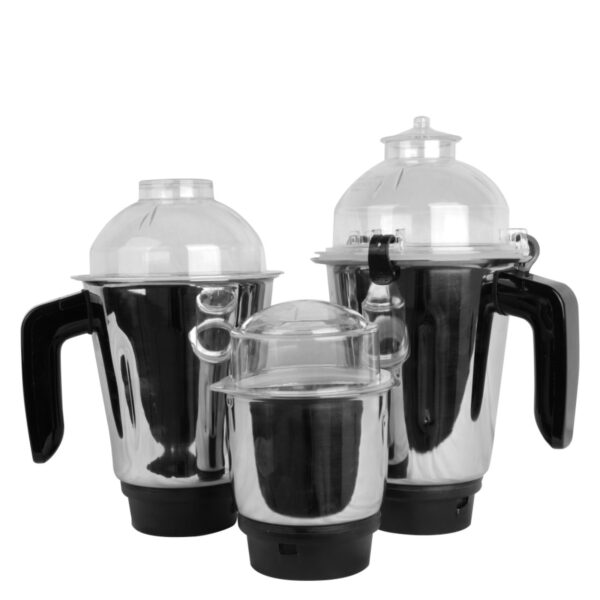 AFRA Heavy-Duty Mixer Grinder, 3 in 1, Black Gloss Finish, Stainless Steel Jars & Blades, Total Jar Capacity 2900ml, 750W, 18000 RPM Motor, ESMA, RoHS, and CB Certified, AF-7500BLBK, 2 Years Warranty - Image 3
