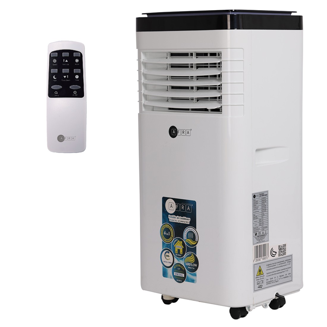 AFRA PORTABLE AIR CONDITIONER 9000 BTU, REMOTE CONTROL, 24 HRS TIMER, DIGITAL DISPLAY