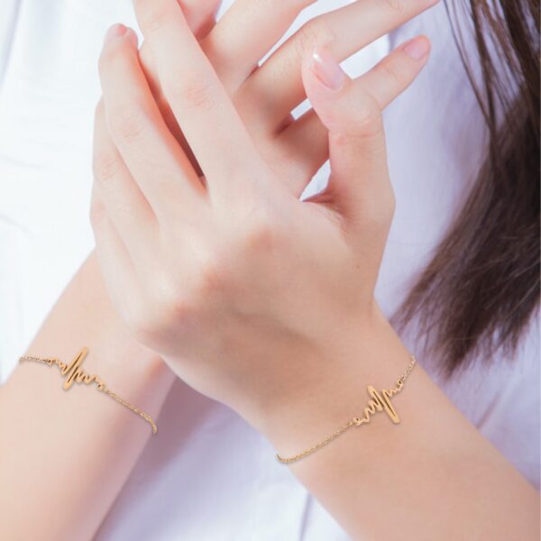 AFRA JEW HEARTBEAT ROSEGOLD STAINLESS STEEL BRACELET - Image 6